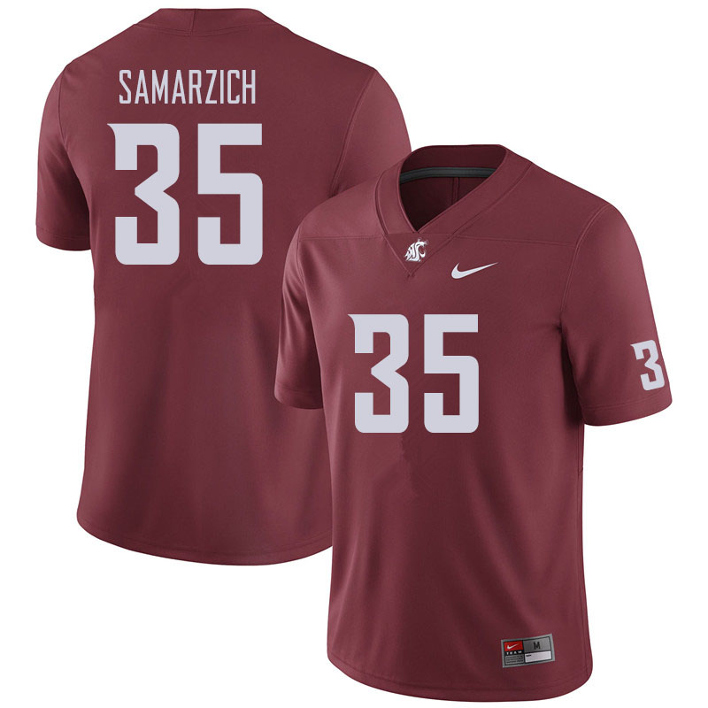 Men #35 Simon Samarzich Washington State Cougars Football Jerseys Sale-Crimson